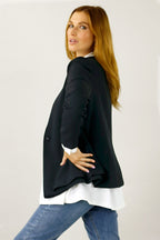 Euro Peplum Blazer - Black - SALE