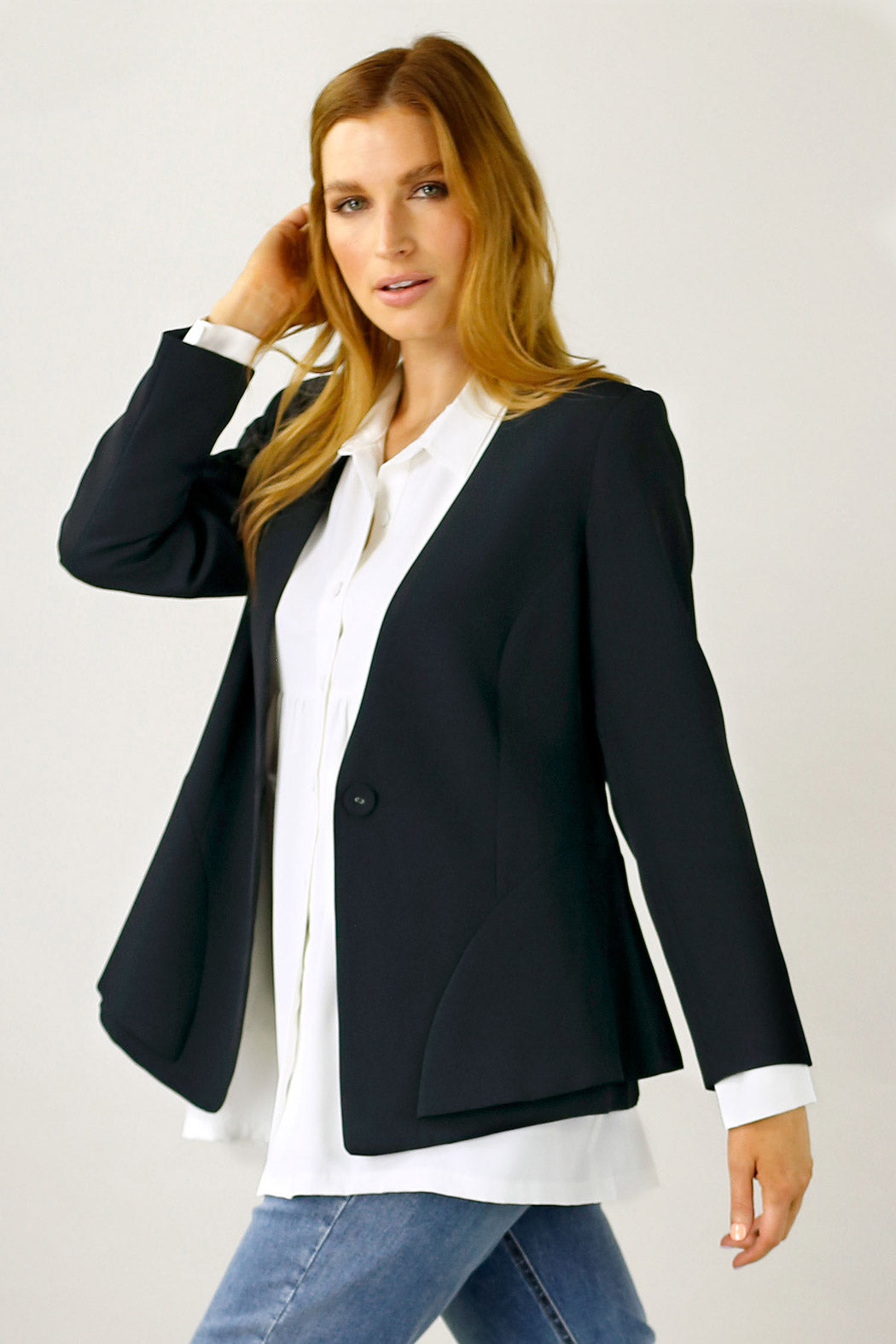 Euro Peplum Blazer - Black - SALE