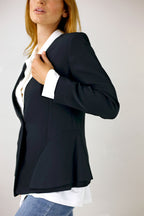 Euro Peplum Blazer - Black - SALE
