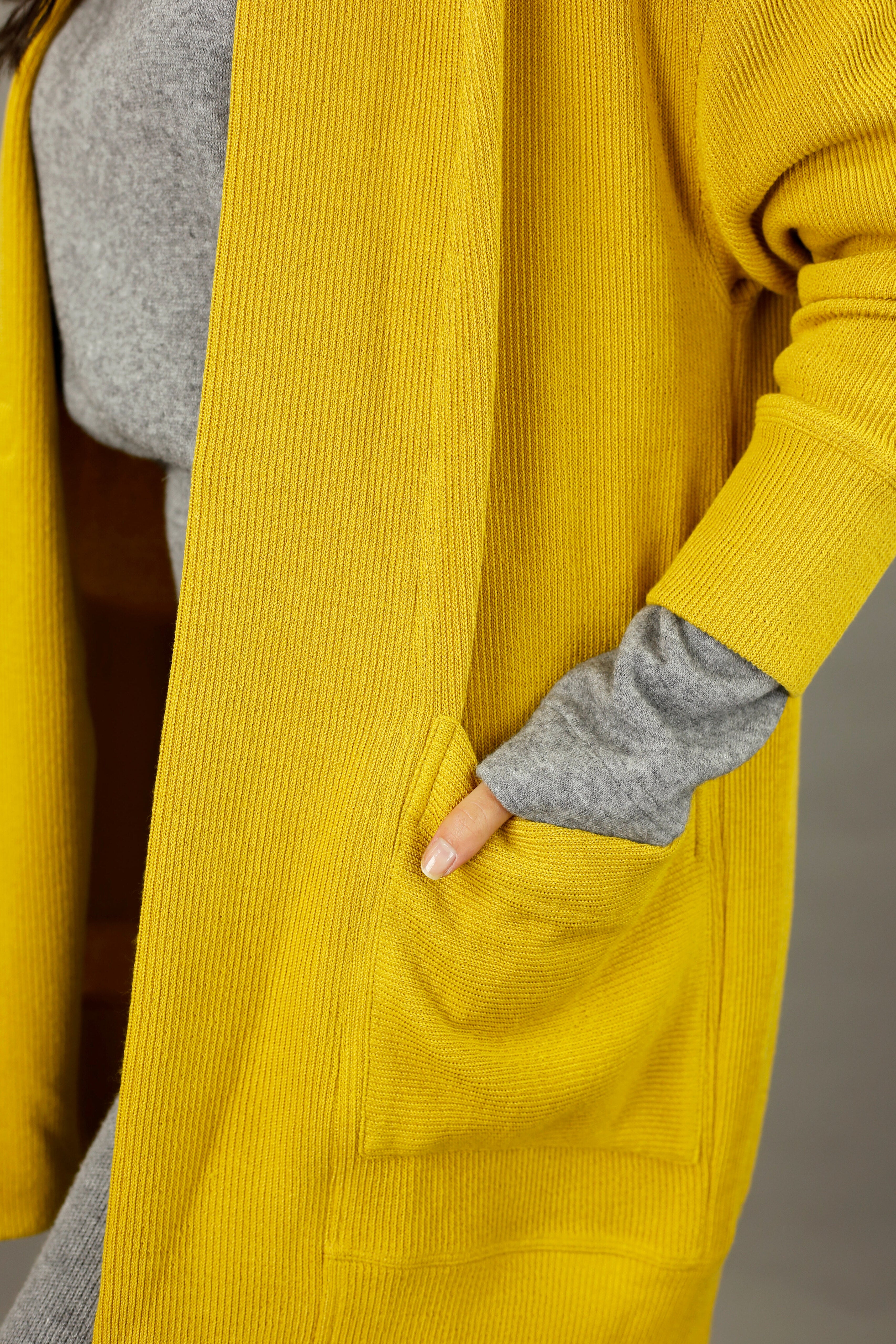 Yellow Rib Oversize Coatigan