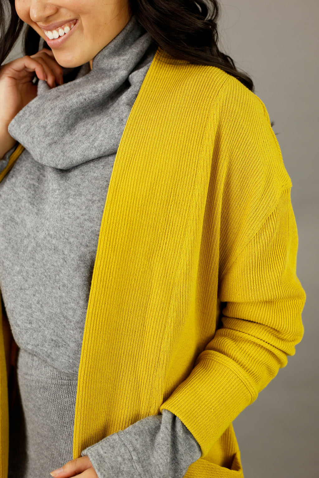 Yellow Rib Oversize Coatigan