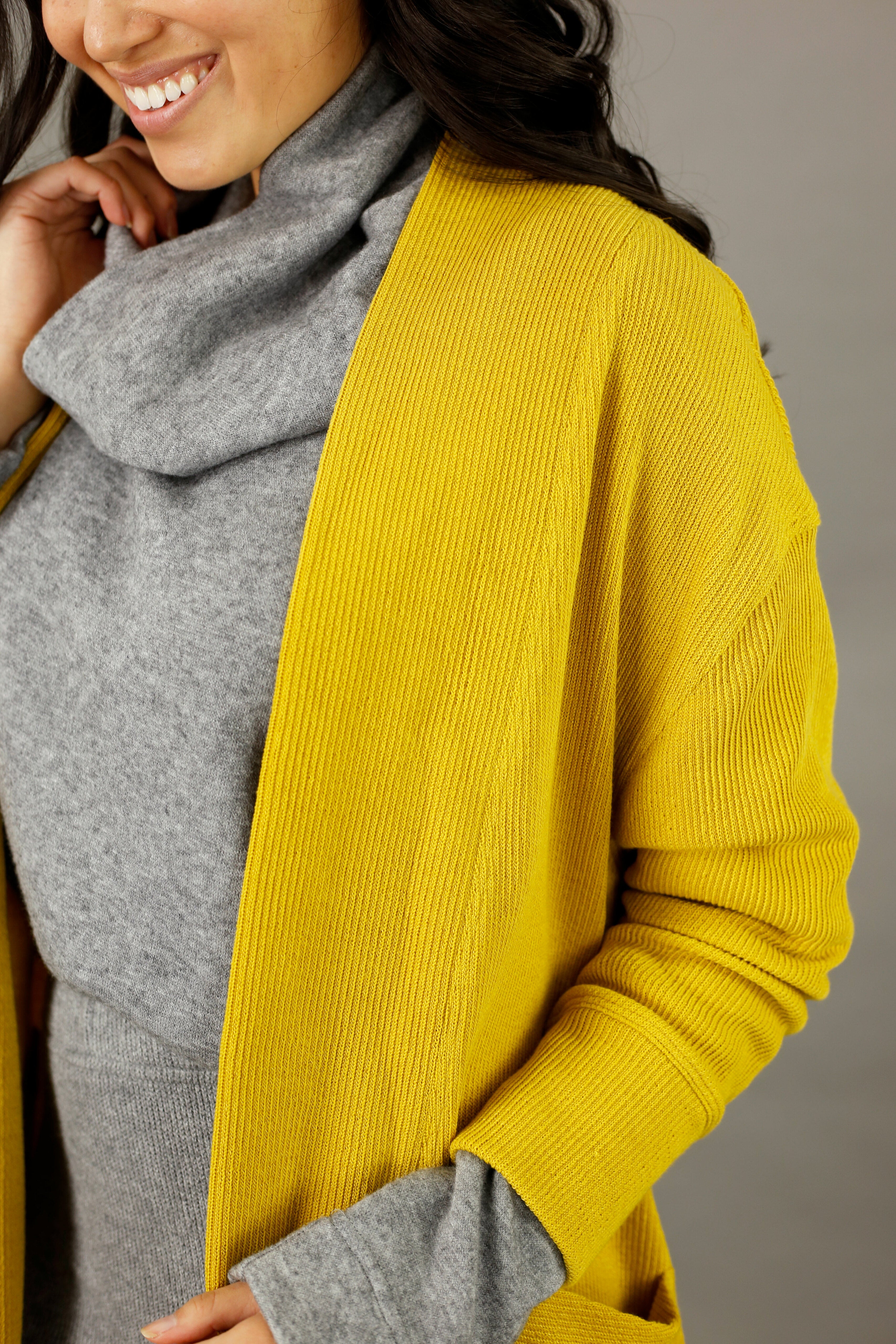 Yellow Rib Oversize Coatigan