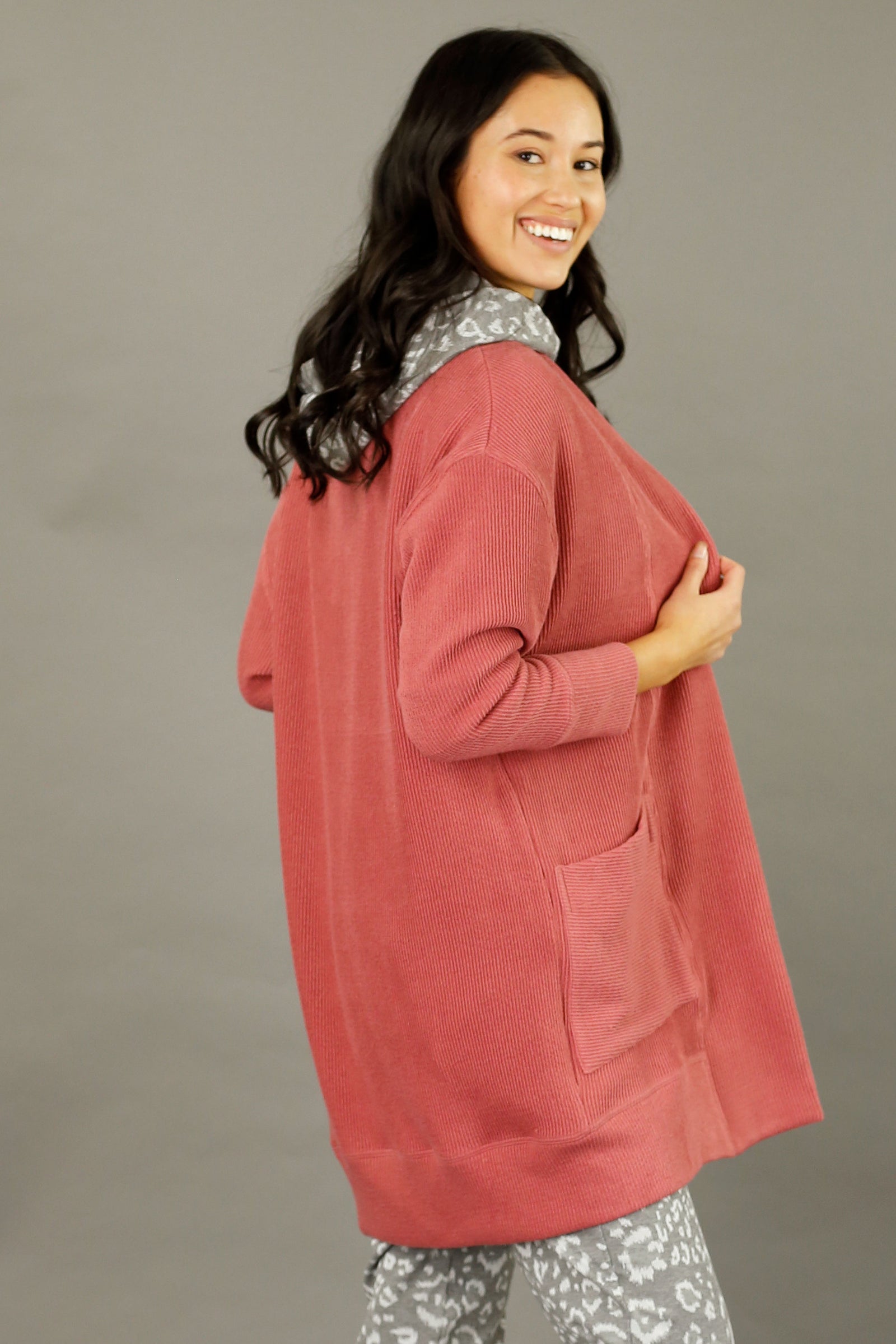 Rouge Rib Oversize Coatigan