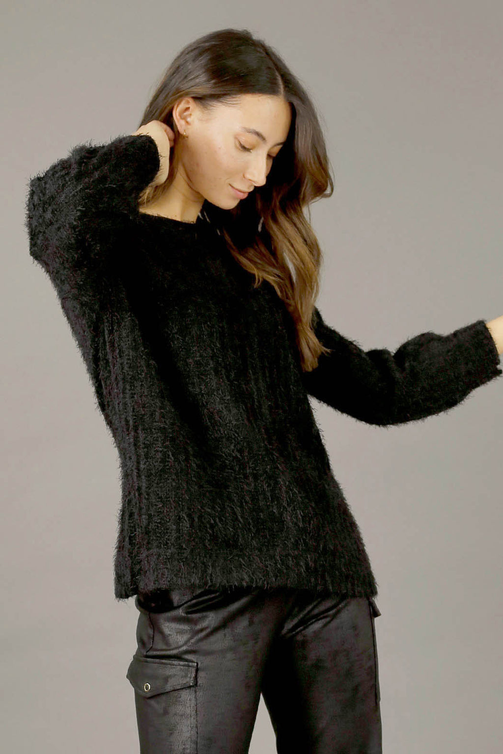 Black Eyelash Knit Genie Jumper - FINAL SALE