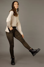 Bronze Check Bengaline Cuffed Jogger - SALE