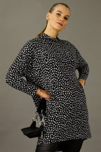 Black/Silver Print Woolly Dress - FINAL SALE