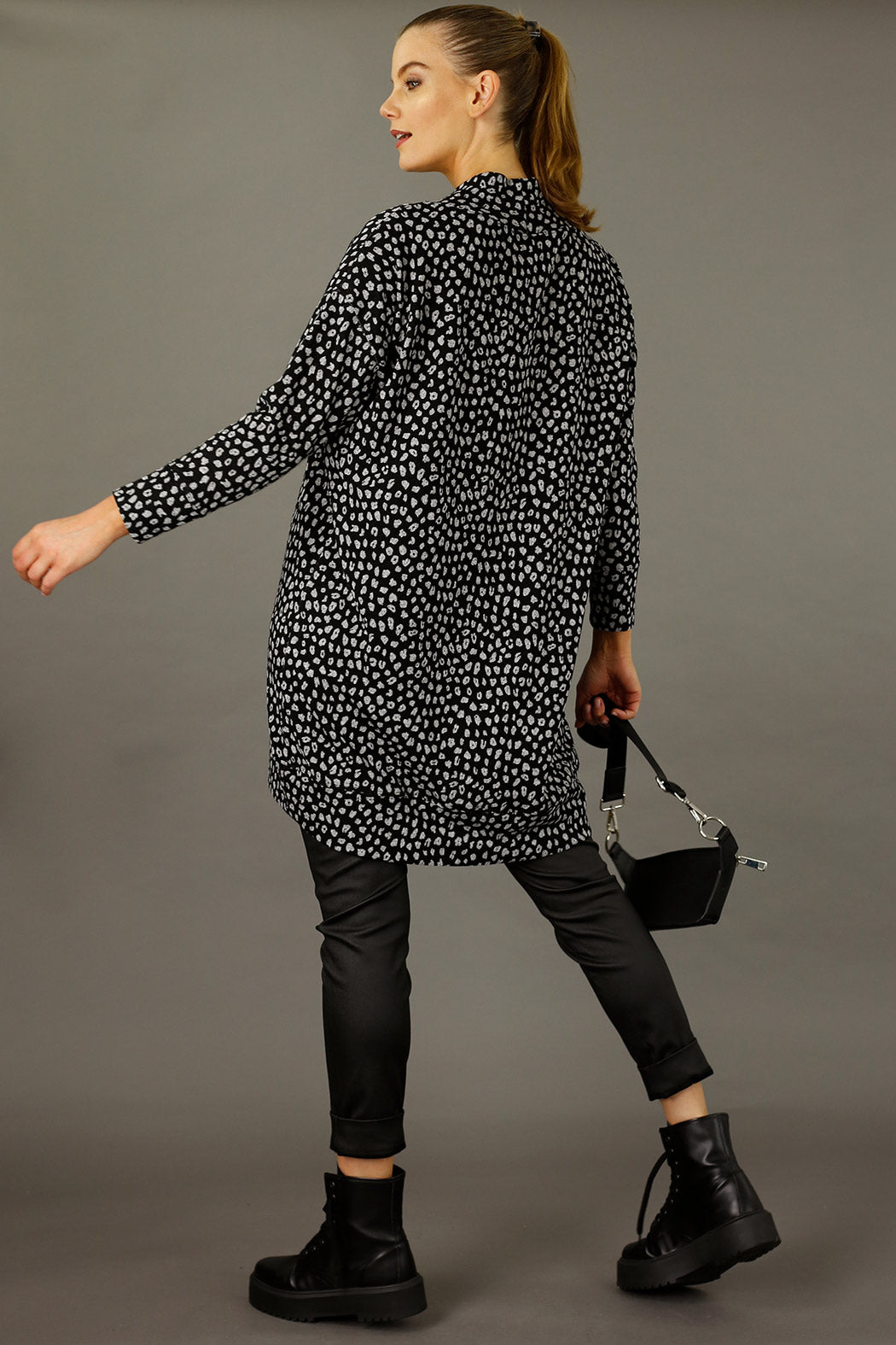 Black/Silver Print Woolly Dress - FINAL SALE