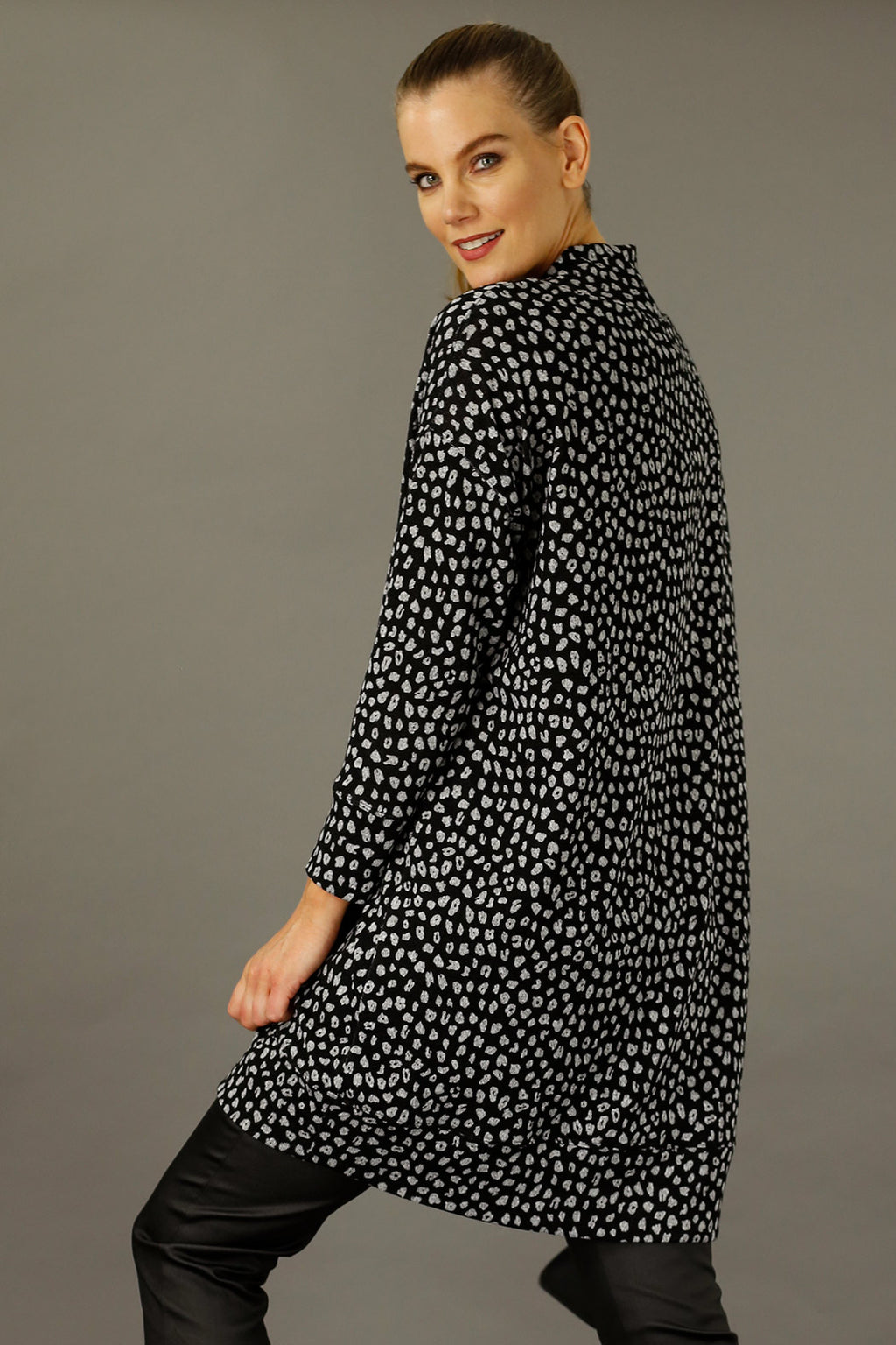 Black/Silver Print Woolly Dress - FINAL SALE