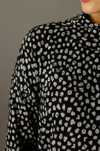 Black/Silver Print Woolly Dress - FINAL SALE