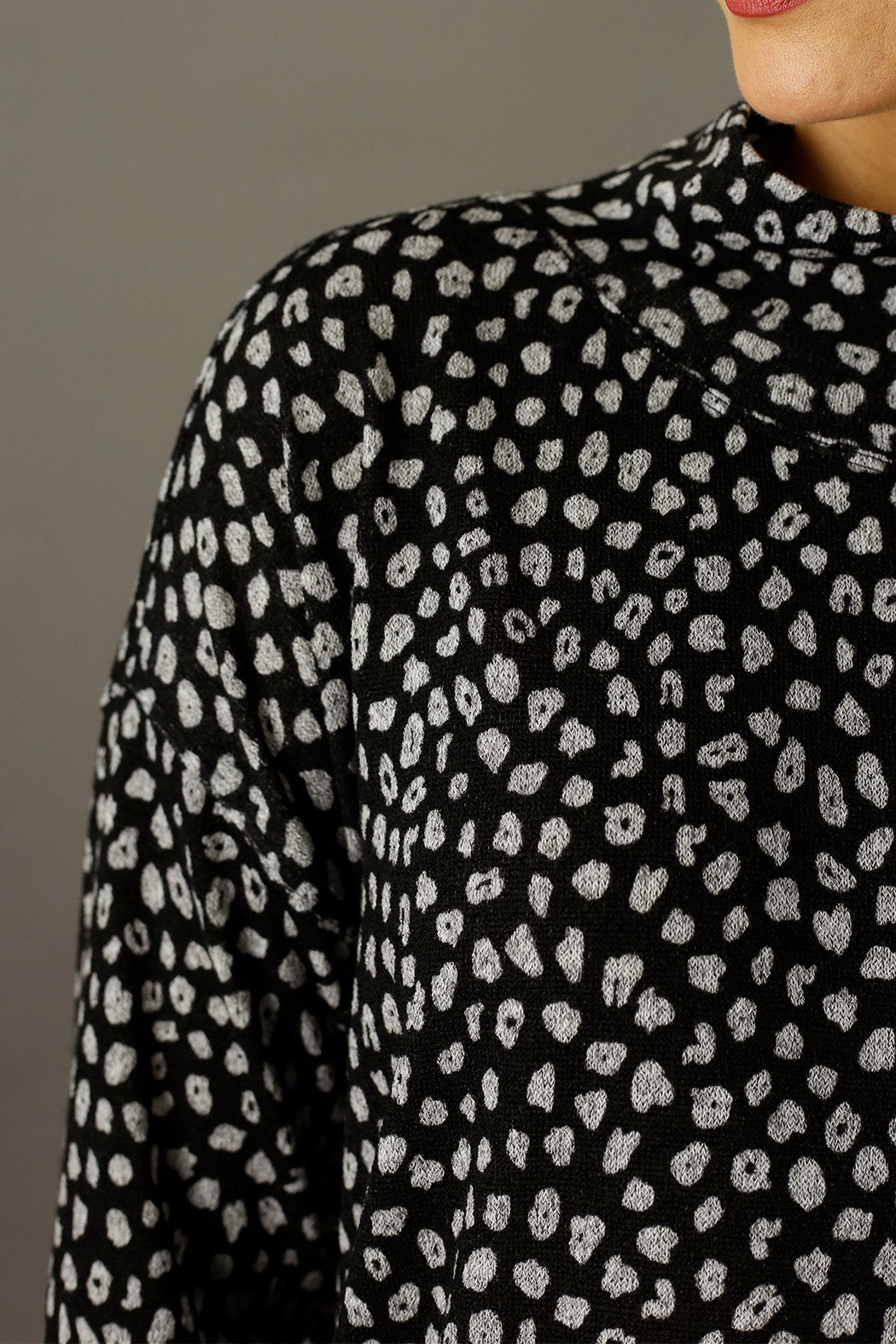 Black/Silver Print Woolly Dress - FINAL SALE