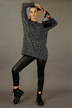 Black/Silver Print Woolly Dress - FINAL SALE