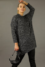 Black/Silver Print Woolly Dress - FINAL SALE