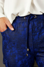 Cobalt Leatherette Cargo Jogger - SALE
