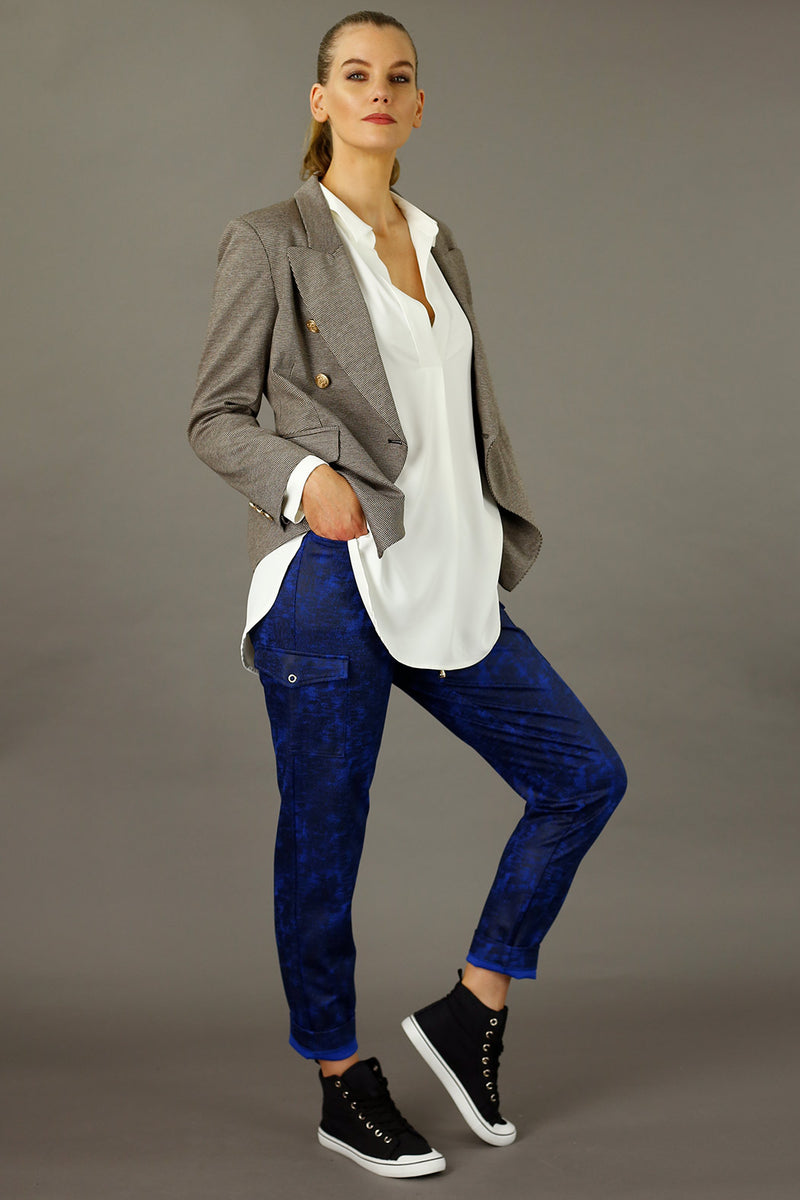 Cobalt Leatherette Cargo Jogger - SALE