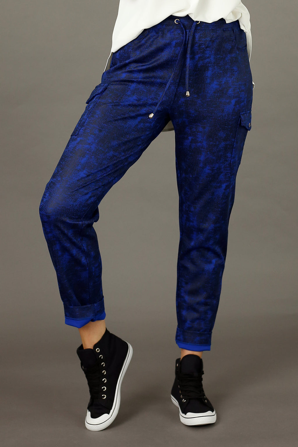 Cobalt Leatherette Cargo Jogger - SALE