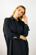 Black Soft Touch Maxi Shirt