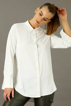 Ivory Soft Touch Essential Boyfriend Shirt - SALE