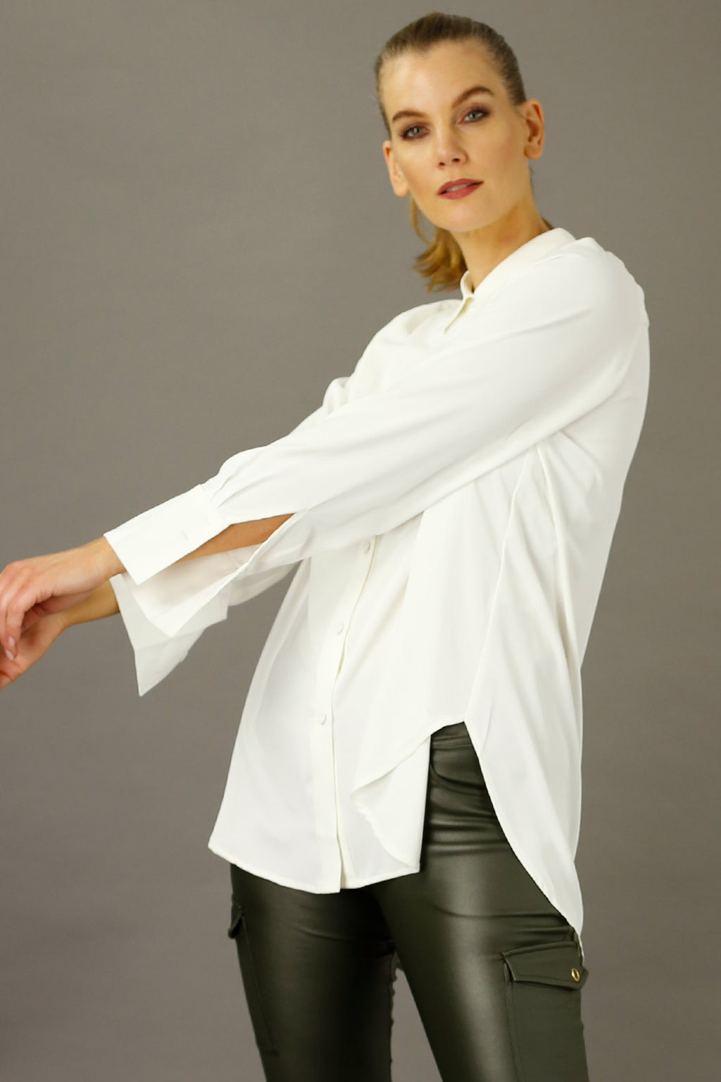Ivory Soft Touch Essential Boyfriend Shirt - SALE