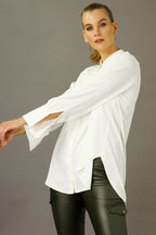 Ivory Soft Touch Essential Boyfriend Shirt - SALE