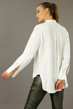Ivory Soft Touch Essential Boyfriend Shirt - SALE