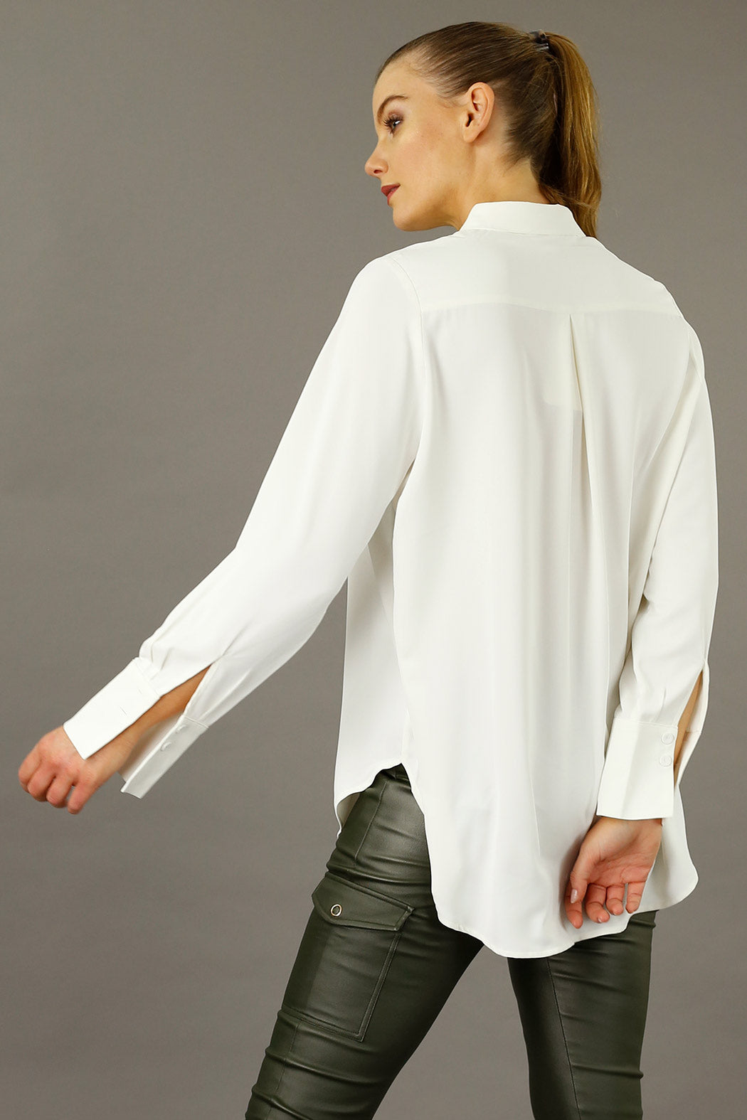 Ivory Soft Touch Essential Boyfriend Shirt - SALE