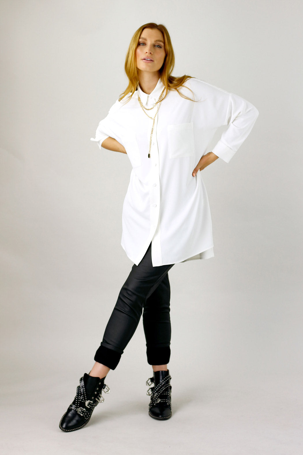 Ivory Soft Touch Maxi Shirt - SALE
