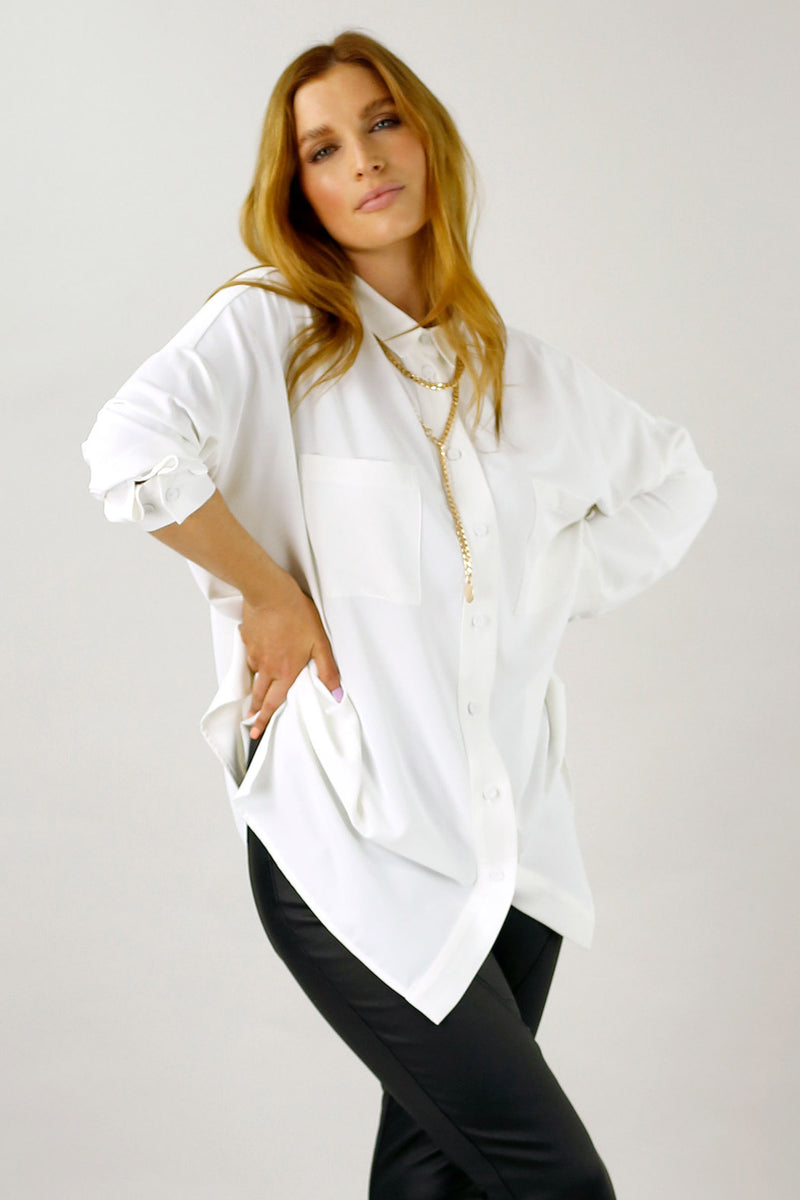 Ivory Soft Touch Maxi Shirt - SALE