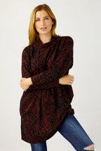 Black Rust Woolly Print Dress - FINAL SALE