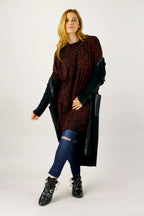 Black Rust Woolly Print Dress - FINAL SALE