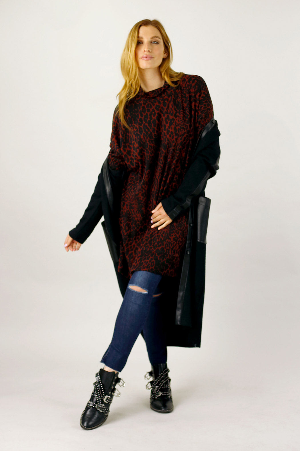 Black Rust Woolly Print Dress - FINAL SALE