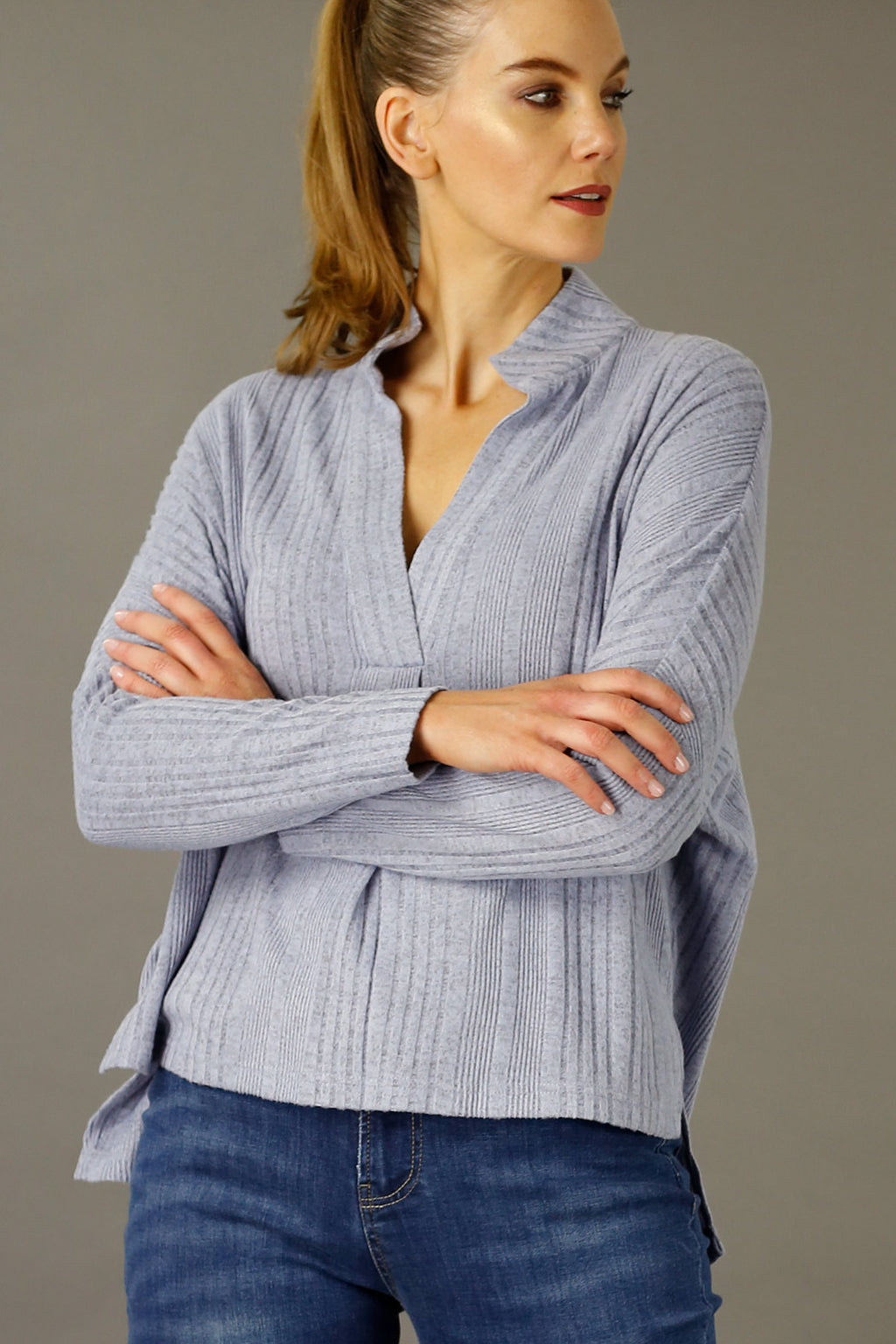 Pale Blue Rib Eden Jumper