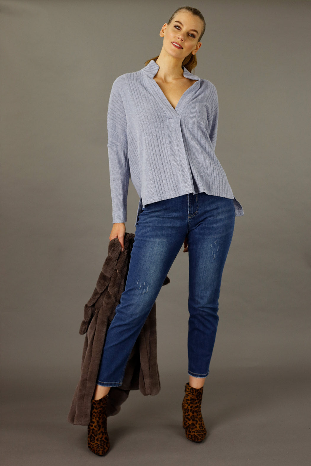 Pale Blue Rib Eden Jumper