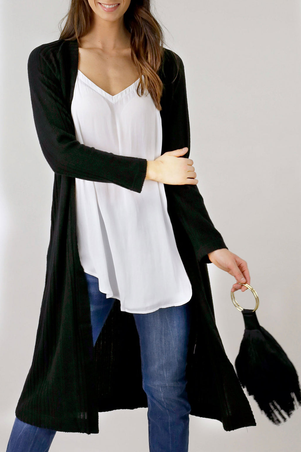 Black Rib Lounge Cardi