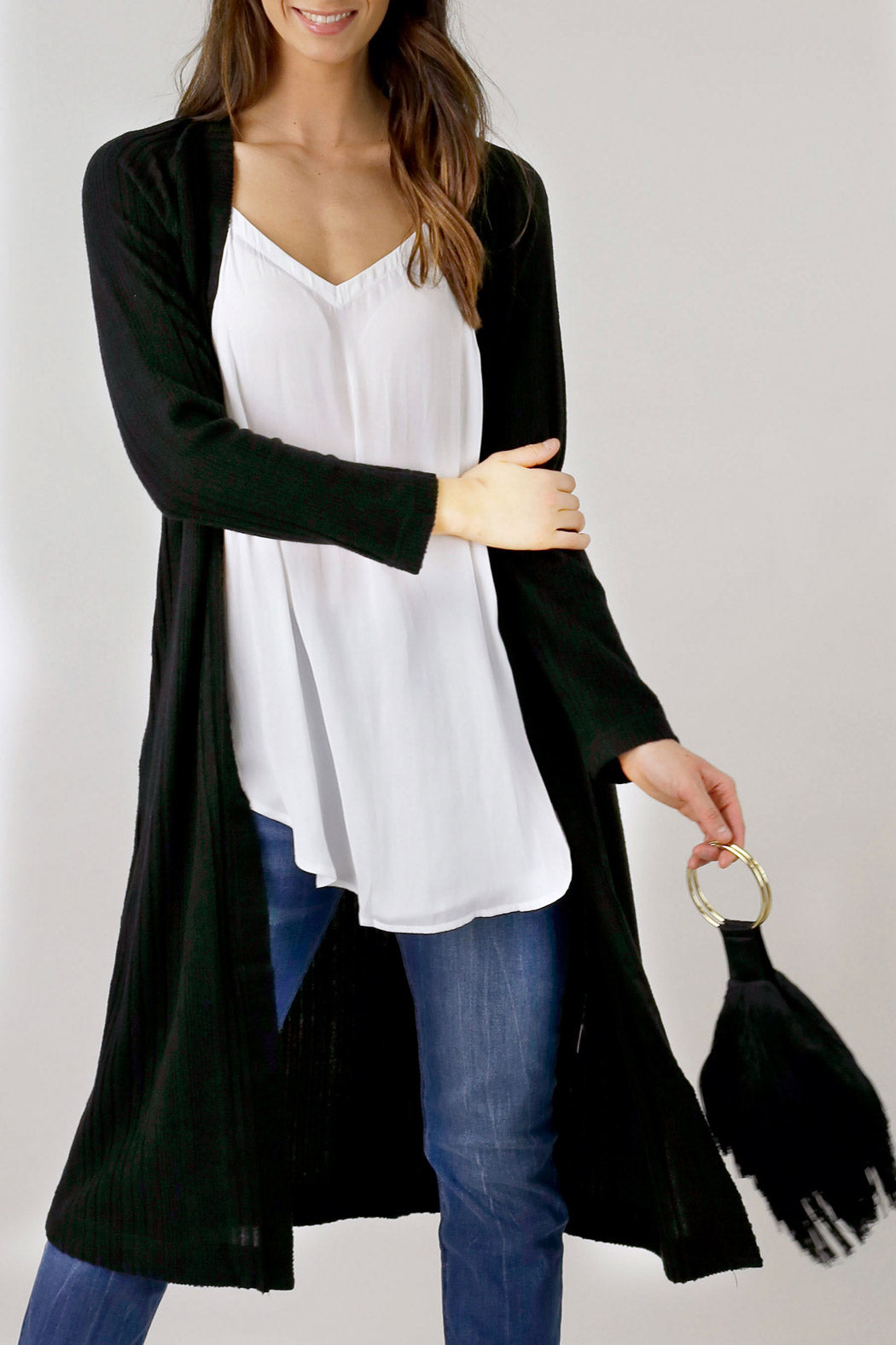 Black Rib Lounge Cardi