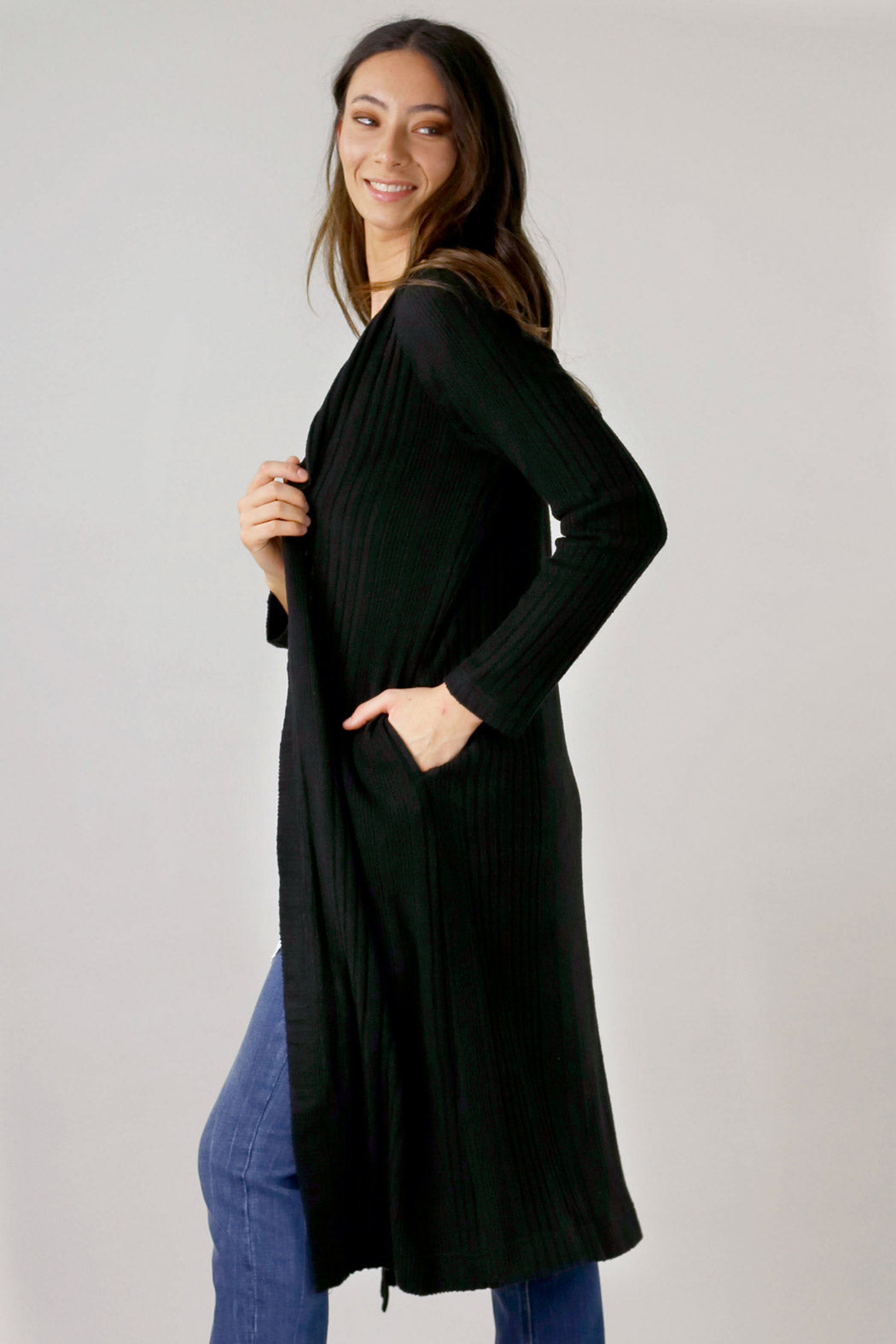 Black Rib Lounge Cardi