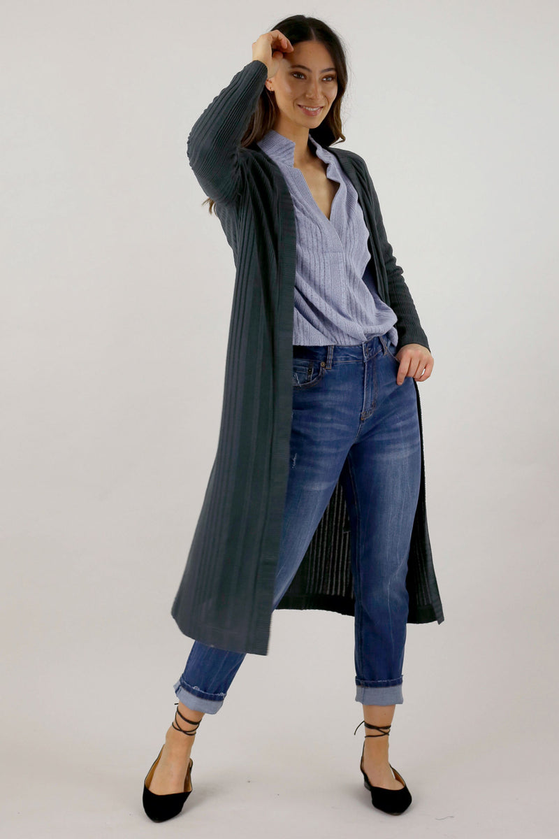 Charcoal Rib Lounge Cardi