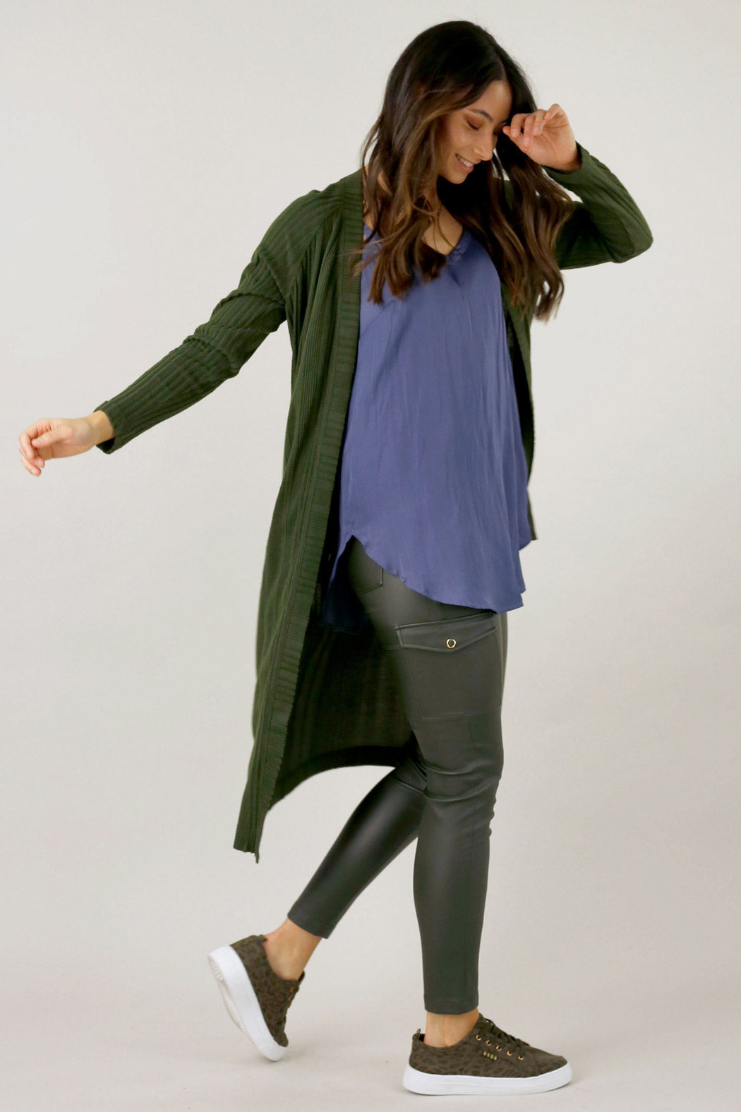 Khaki Rib Lounge Cardi