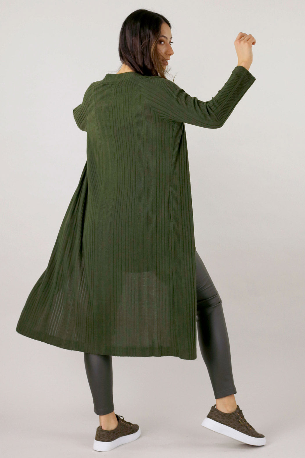 Khaki Rib Lounge Cardi