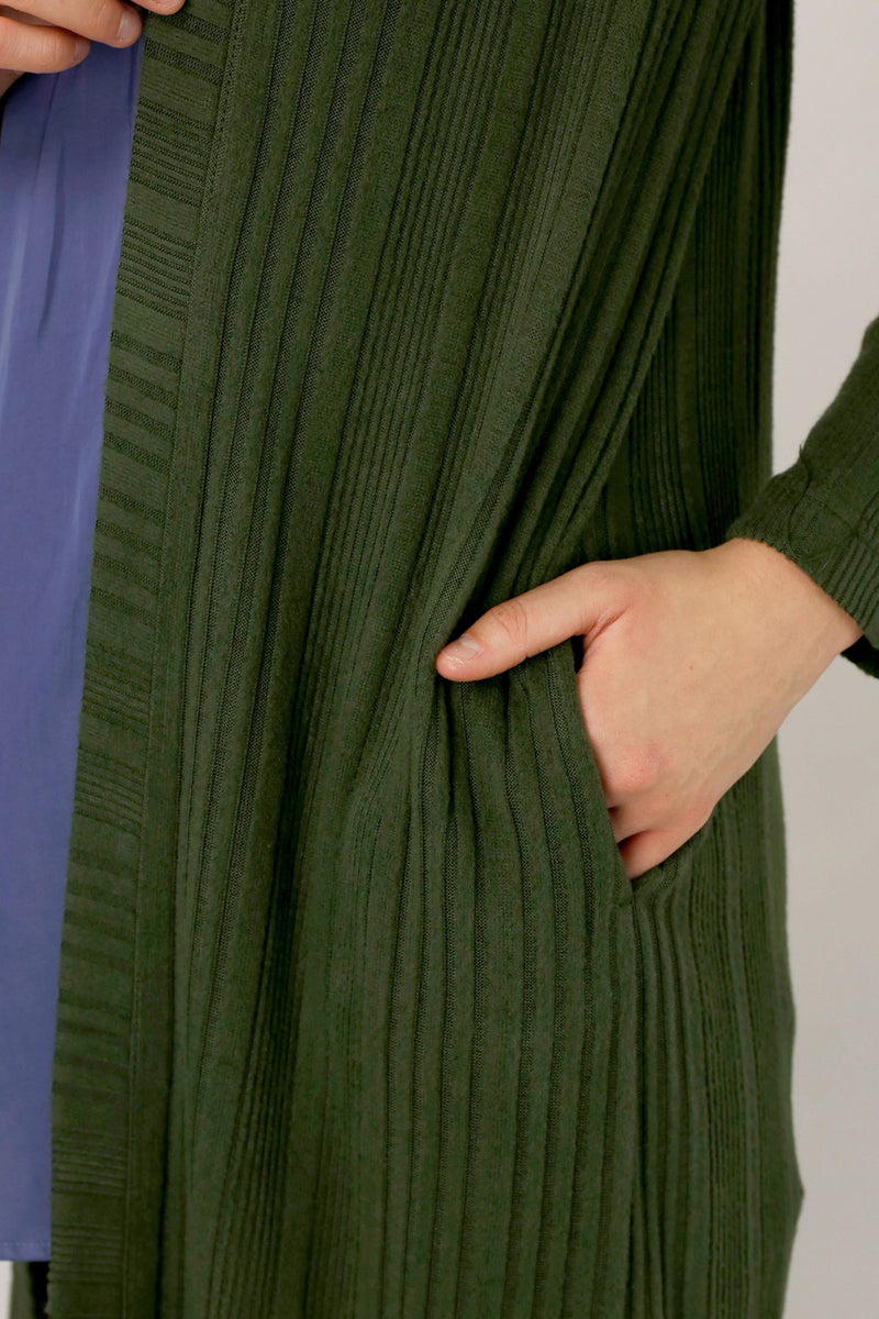 Khaki Rib Lounge Cardi