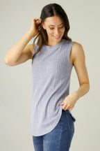 Pale Blue Rib Crew Cami