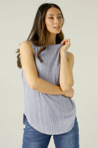 Pale Blue Rib Crew Cami