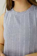 Pale Blue Rib Crew Cami