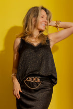 Gold/Black Lace Cami