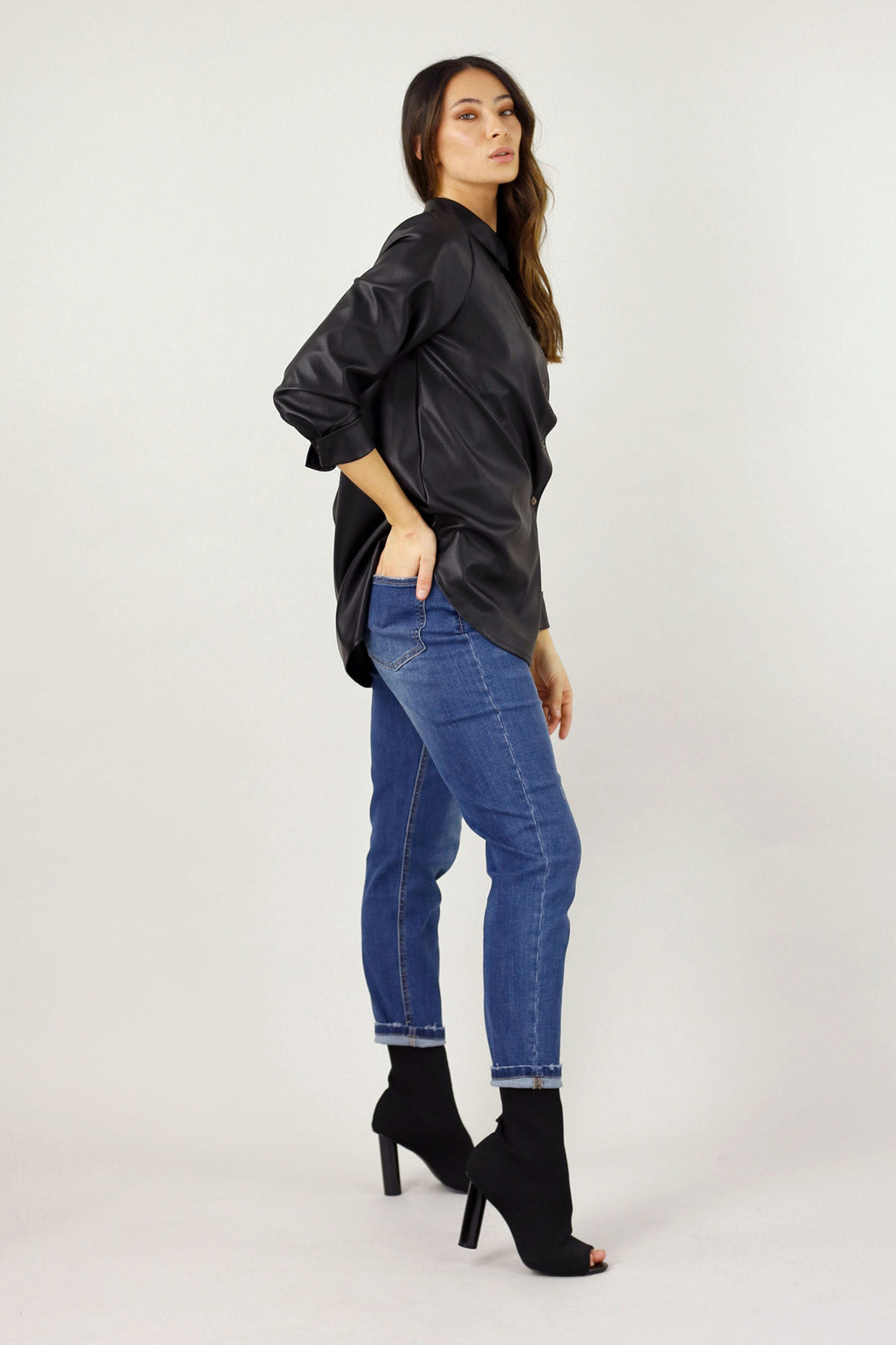 Black Matrix Boyfriend Shirt