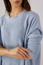 Pale Blue Mod Rib Crew Jumper