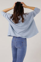 Pale Blue Mod Rib Crew Jumper