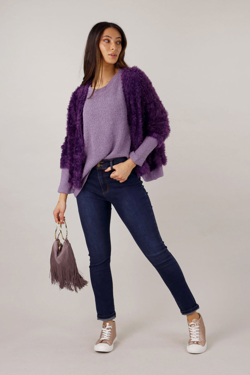 Lilac Mod Rib Crew Jumper