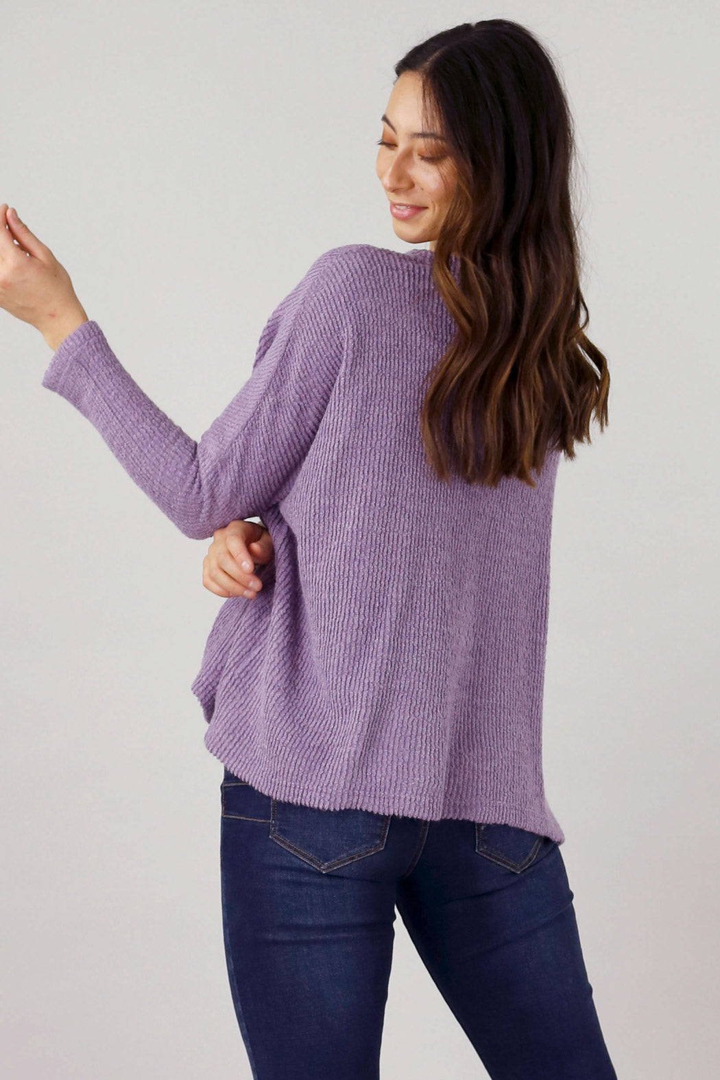 Lilac Mod Rib Crew Jumper