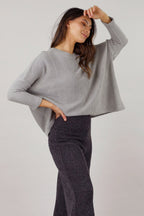 Silver Mod Rib Crew Jumper