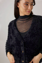Black Plush Wonder Cardi - FINAL SALE
